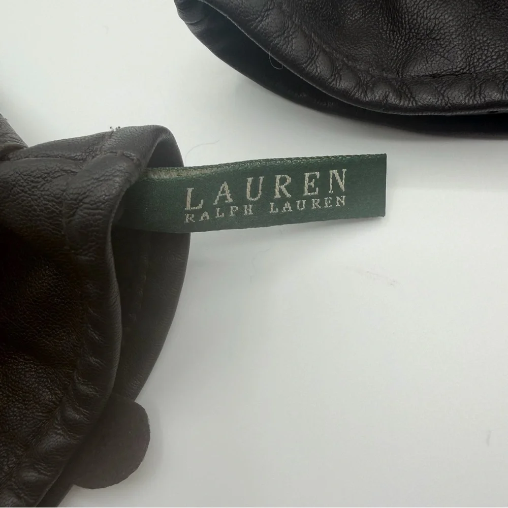 Lauren Ralph Lauren Women’s 100% Leather Driving Gloves Black Size Small Lined